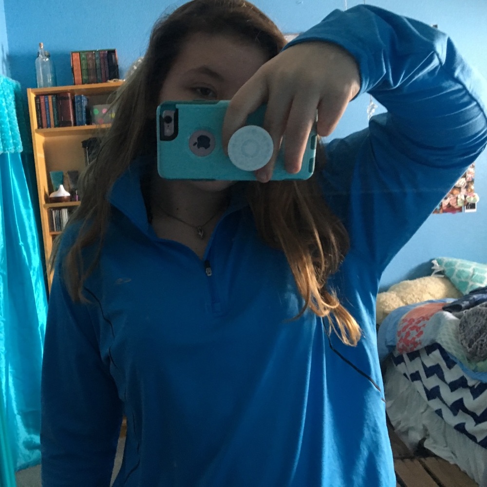 champion blue quarter-zip